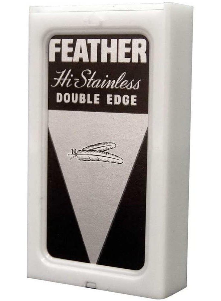 فيذر شفرات حلاقة فيذر هاي المصنوعة من الفولاذ المقاوم للصدأ ذات حدين، 5 قطع × 5 علب - Image 3